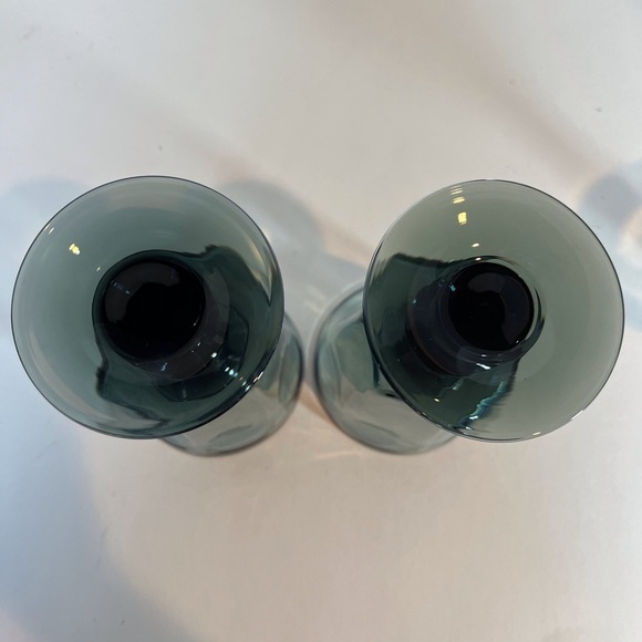 Set of Two Glass Goblets in Smokey Blue-Gray Color - Picture 4 of 8